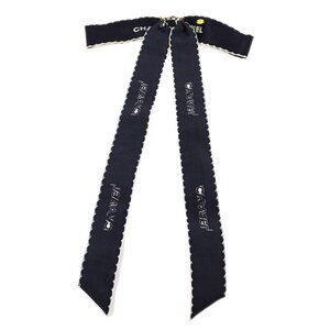 Chanel Bow Brooch Pin Navy